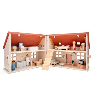 Vouwbaar poppenhuis met meubels